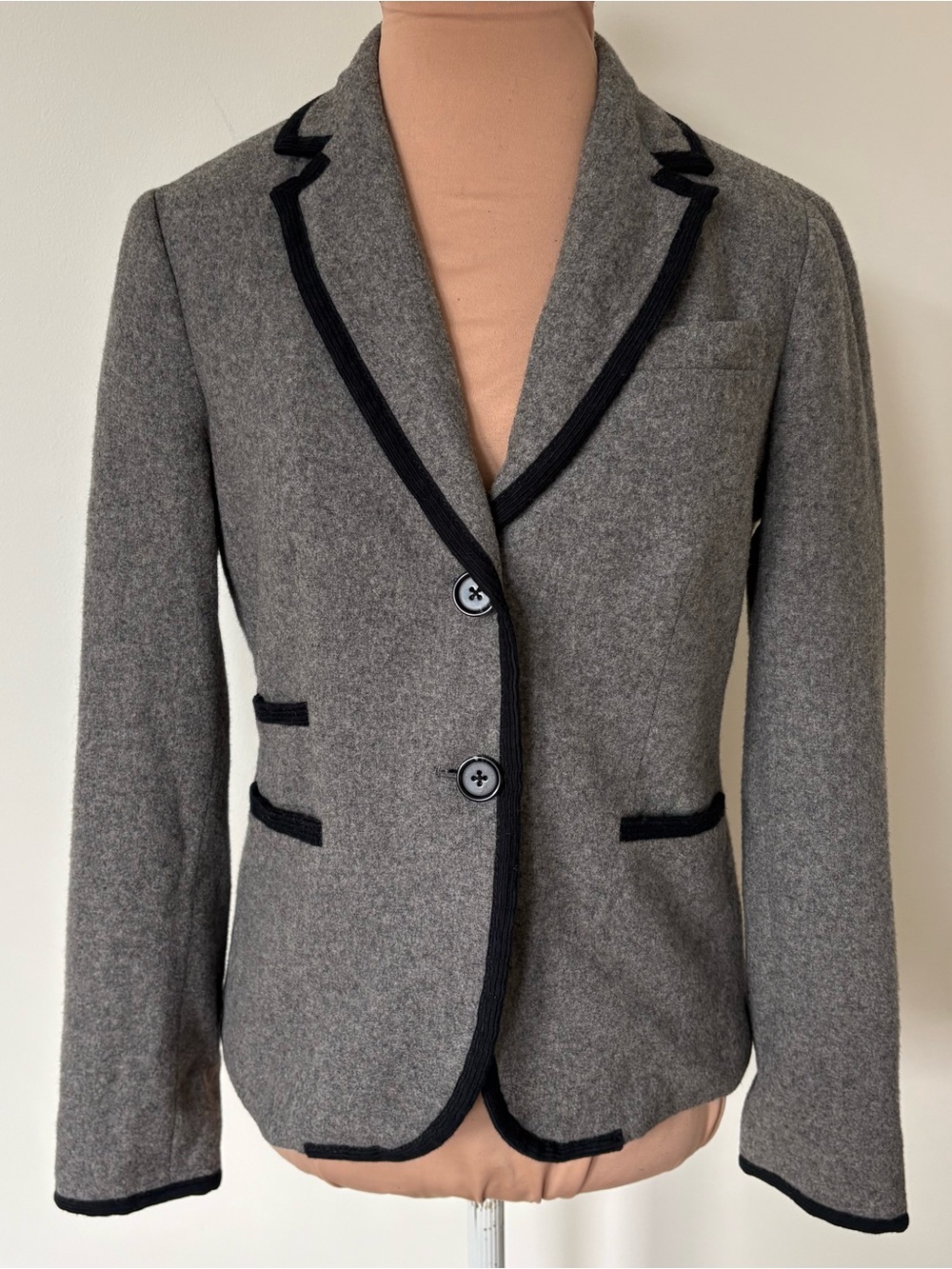 J Crew Schoolboy Boutonniere Trim Urban Gray Wool Button Blazer Jacket 32493 0